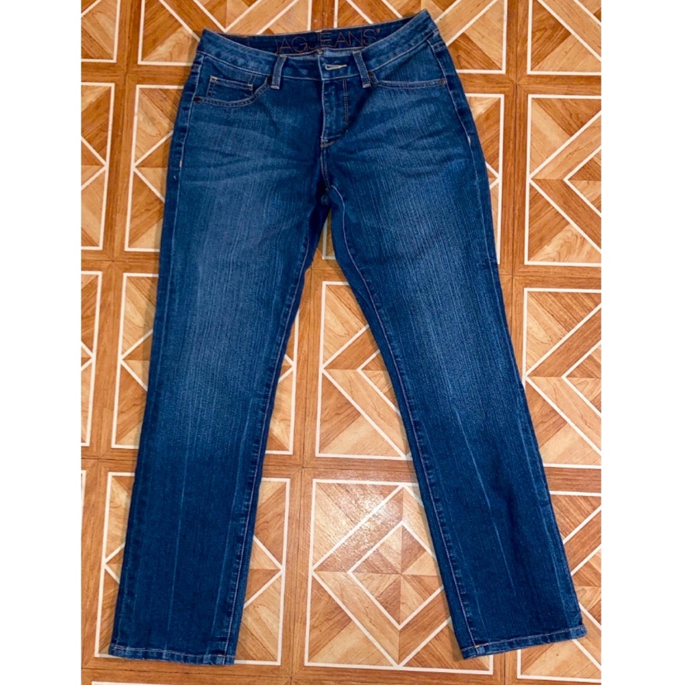 Jag Denim Jeans Mid Rise Straight Leg Petites 8P Women's Dark Wash